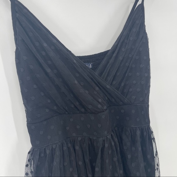 Abercrombie & Fitch Y2K Black Tule Layered smocked Back Dress Size Small - Picture 3 of 10